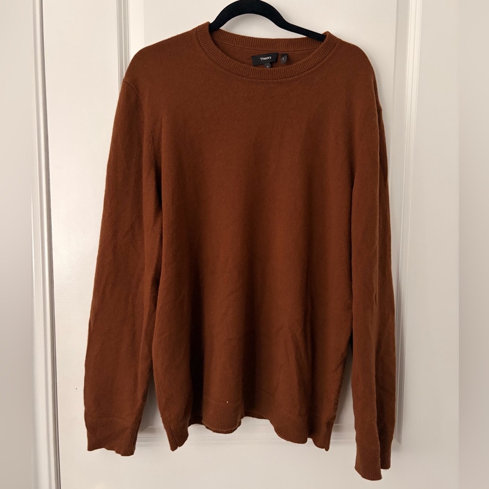 THEORY 100% Cashmere Men's Brown Crewneck Sweater - XL - Picture 5 of 9